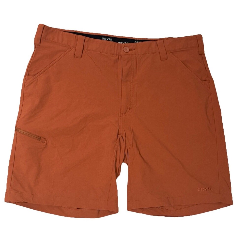 Orvis Jackson Quick Dry Shorts Men's 40 Orange Stretch Nylon 9"